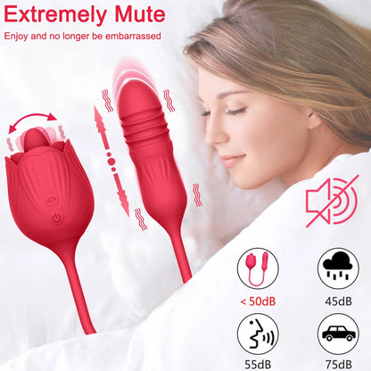 Rose Sex Toy for Womens Sex - Upgrade Rose Sex Stimulator for Women Vibrator Dildo Adult Sex Toys for Couples G Spot Vibrators Clitoral Nipple