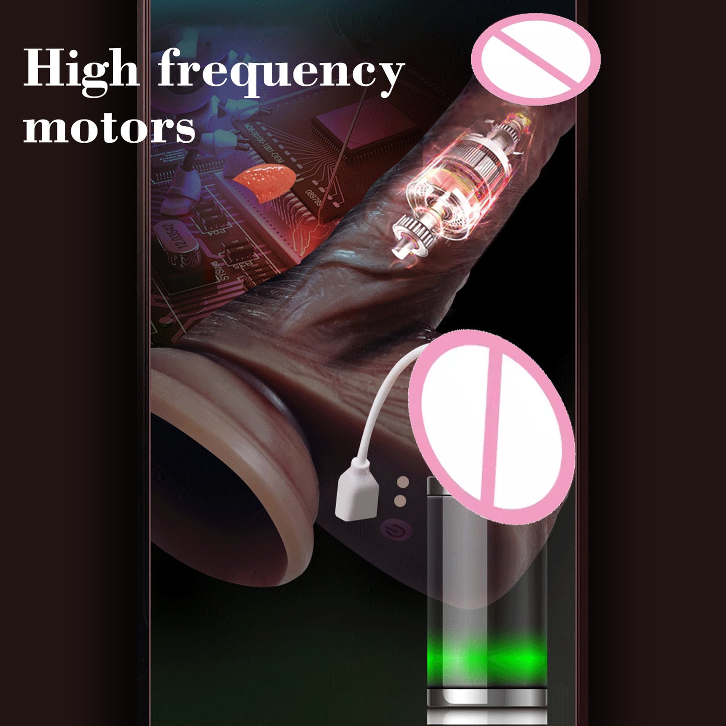 Women's large vibration simulation dildo heated thrust realistic penis sex toy adult toy wireless remote control