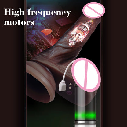Women's large vibration simulation dildo heated thrust realistic penis sex toy adult toy wireless remote control