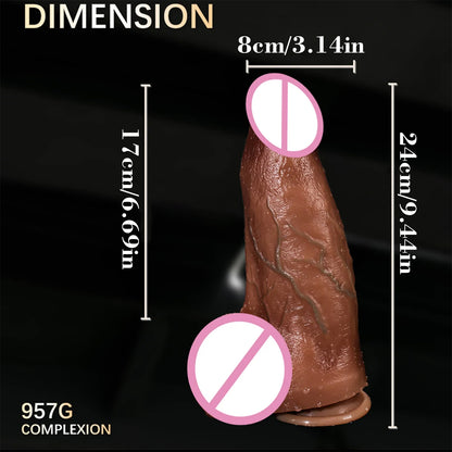 Giant fake dildo sex toys soft fleshy, realistic green tendon pattern artificial penis is suitable for homosexual 18+