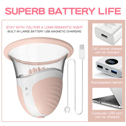 Jouets sexuels de mamelon pour femmes, masseur de stimulateur de succion manuel de jouet de mamelon avec 10 Modes de Rotation de vibrateur pour les femmes