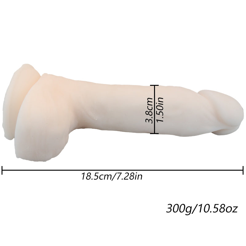 Realistic Dildo - Suction Cup Dildo - Beginner Dildo with Flexible Shaft and Balls - Adult Sex Toy for Women