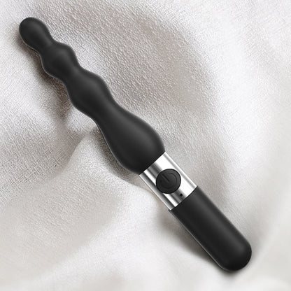Vibrating Anal Beads Black Butt Plug Silicone Anal Vibrator Waterproof Sex Toys For Men and Women