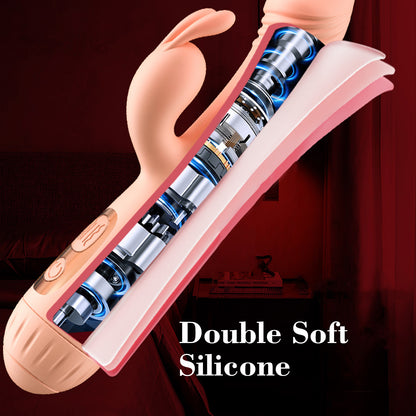 G-Spot Rabbit Vibrator Clitoral Stimulator - Realistic Dildo Vaginal Anal Massager with 10 Vibration Modes, Waterproof Rechargeable Adult Sex Toy for Women