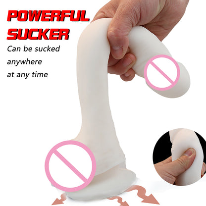 Realistic Dildo - Suction Cup Dildo - Beginner Dildo with Flexible Shaft and Balls - Adult Sex Toy for Women