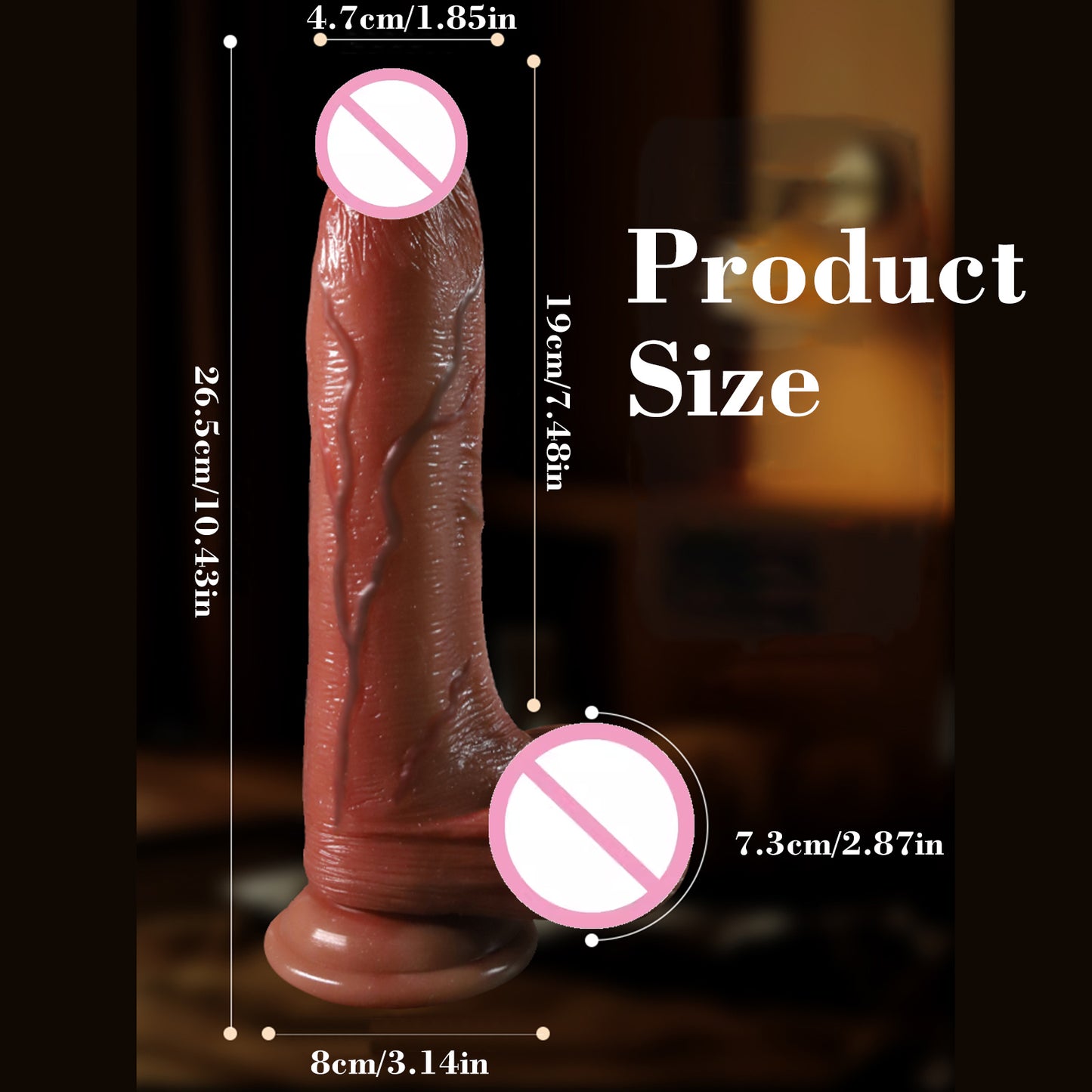 Fully automatic giant silicone dildo for beginners with lifelike and realistic veins, with strong suction cup and scrotum for hands-free play with adult toys