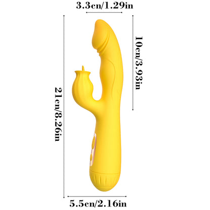 G-Spot Rabbit Vibrator Clitoral Stimulator - Realistic Dildo Vaginal Anal Massager with 10 Vibration Modes, Waterproof Rechargeable Adult Sex Toy for Women