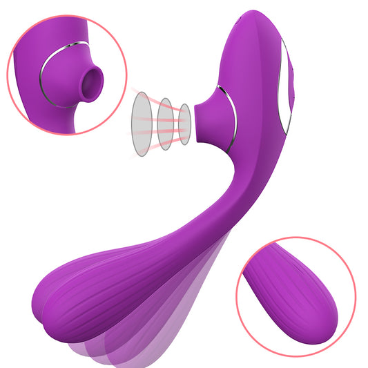 Double Head Vibrator Vagina Masturbation Female Sucking Clitoris Nipple Stimulator Massager Licking G-Spot Dildo Sex Toys 18+