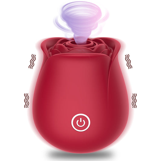 Rose Vibrator 2 In 1 Vagina Masturbation Nipple Sucker Tougue Licking Clitoris Stimulation G-Spot Massager Dildo Sex Toys 18+