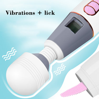 New Powerful AV Magic Wand Vibrator Clitoral Stimulation G-Spot Massage USB Rechargeable Adult Toy with LCD Display
