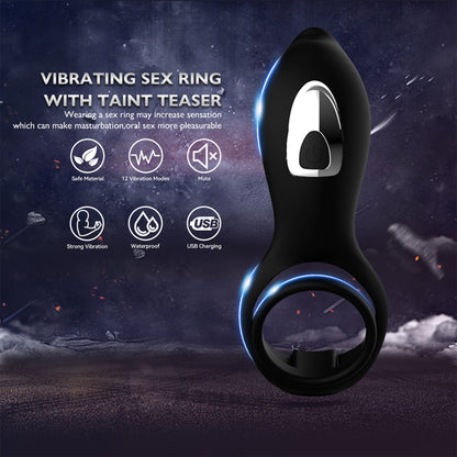 Wireless Remote Control Double Penis Ring Vibrator Silicone Dolphin Penis Ring Stimulator Male Sex Toys