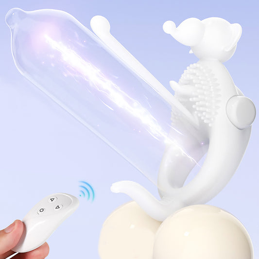 Baby Elephant Vibrating Penis Ring Semen Remote Control Male Sperm Locking Vibrator Men's Delay