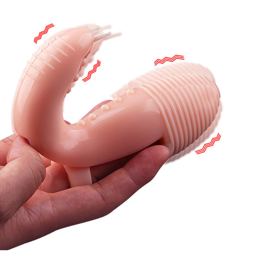 Vibrateur 2 en 1, point G, Stimulation clitoridienne, masseur, boucle de manchette, Masturbation féminine, jouets sexuels pour Couple femmes 18