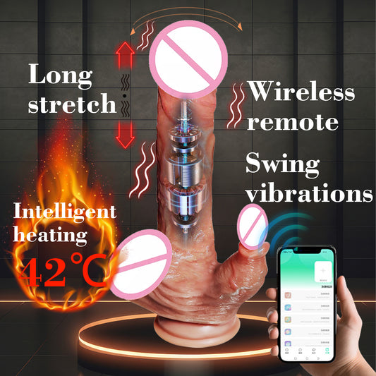 Realistic Thrust Dildo Licking Vibrator Dildo, Heated Telescopic Swinging Tongue Licking Mode, Suitable for Anal Clitoral G-Spot Stimulation, APP Remote Control Female Adult Sex Toy 18+