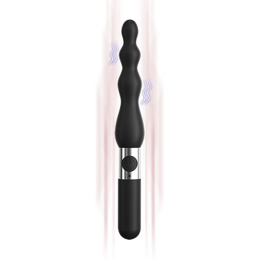 Vibrating Anal Beads Black Butt Plug Silicone Anal Vibrator Waterproof Sex Toys For Men and Women