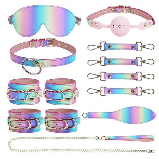 Adult Toys SM Sex Toys Bdsm Bondage Eight Piece Set Handcuffs Collar Gag Whip Anal Plug Sex Toy 18+ Couple Sex Toy