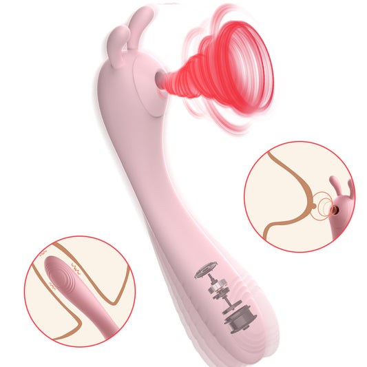 Double Head Vibrator Vagina Masturbation Female Sucking Clitoris Nipple Stimulator Massager Licking G-Spot Dildo Sex Toys 18+