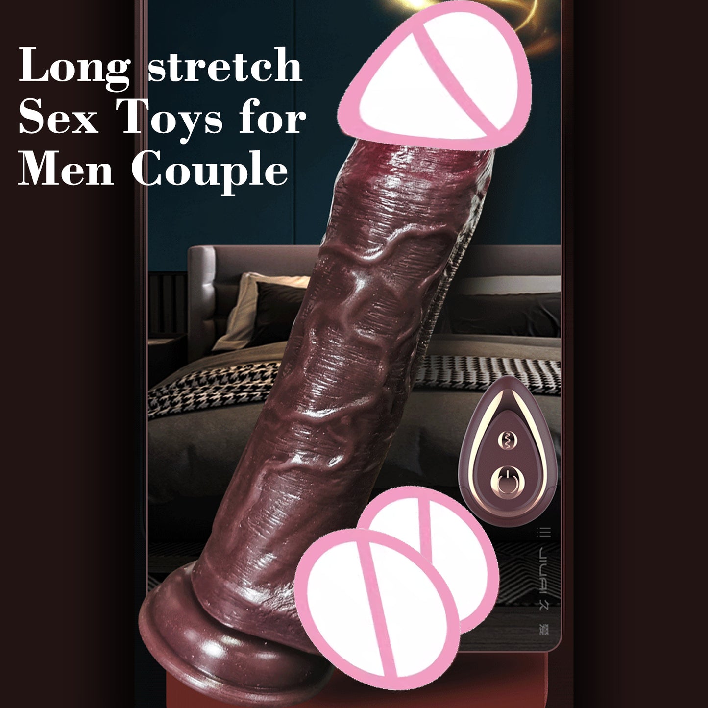 Women's large vibration simulation dildo heated thrust realistic penis sex toy adult toy wireless remote control