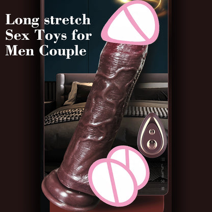 Women's large vibration simulation dildo heated thrust realistic penis sex toy adult toy wireless remote control
