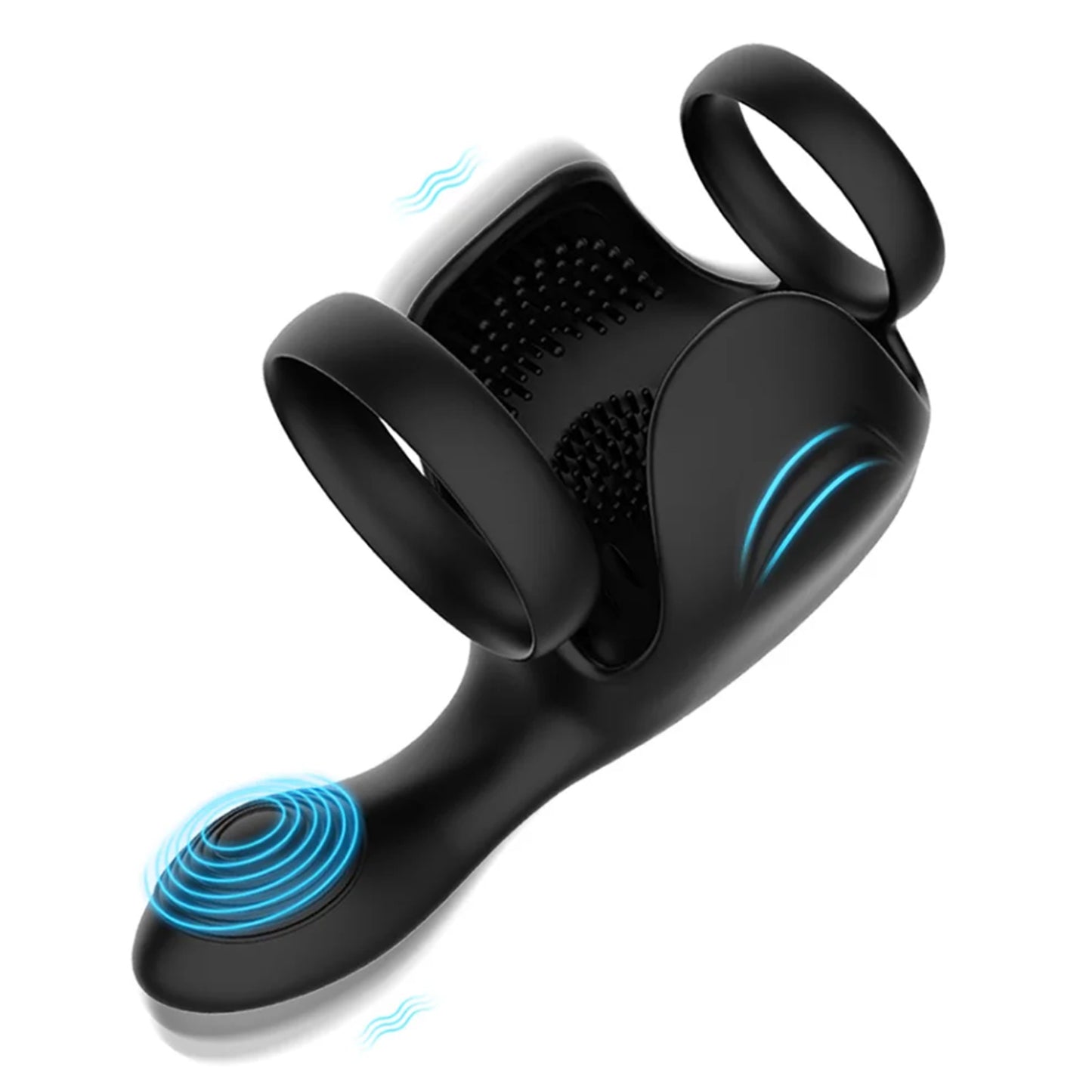 Lock Ring Penis Ring Vibrator Double Ring Lock Vibrating Male penis sperm locking ring scrotum Sex Machine Adult Sex Toy