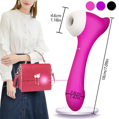 Vibromasseur Double tête pour Masturbation vaginale, succion féminine, stimulateur de Clitoris et de mamelon, masseur, léchage du point G, gode, jouets sexuels, 18 ans et plus