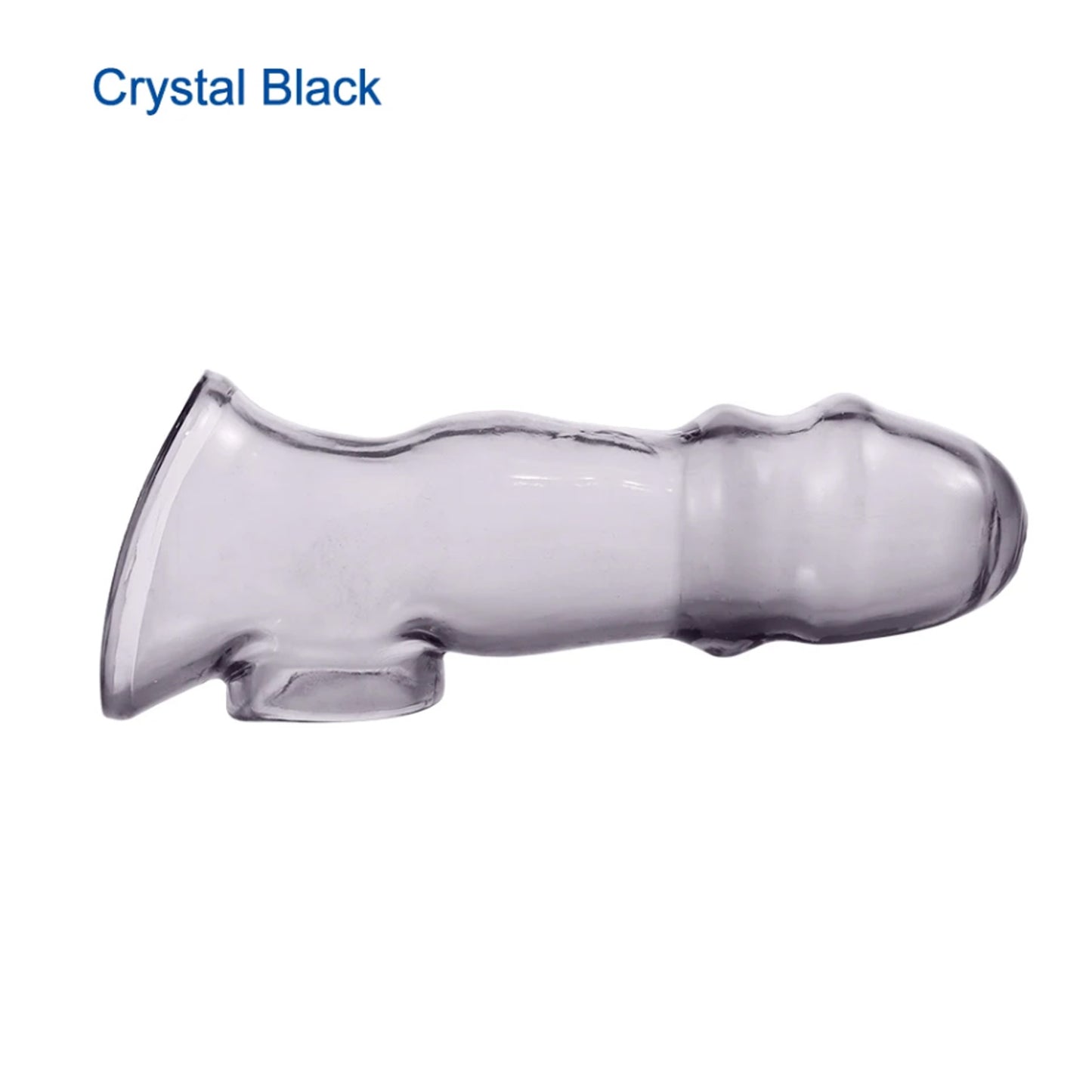 Crystal penis extender, transparent crystal condom, reusable sex toy with semen locking ring