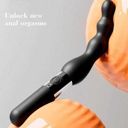 Vibrating Anal Beads Black Butt Plug Silicone Anal Vibrator Waterproof Sex Toys For Men and Women