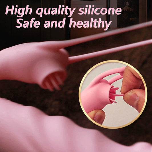 Rabbit G-Spot Dildo Vibrator Clitoral Stimulator Penetration Tongue Licking Sex Toy