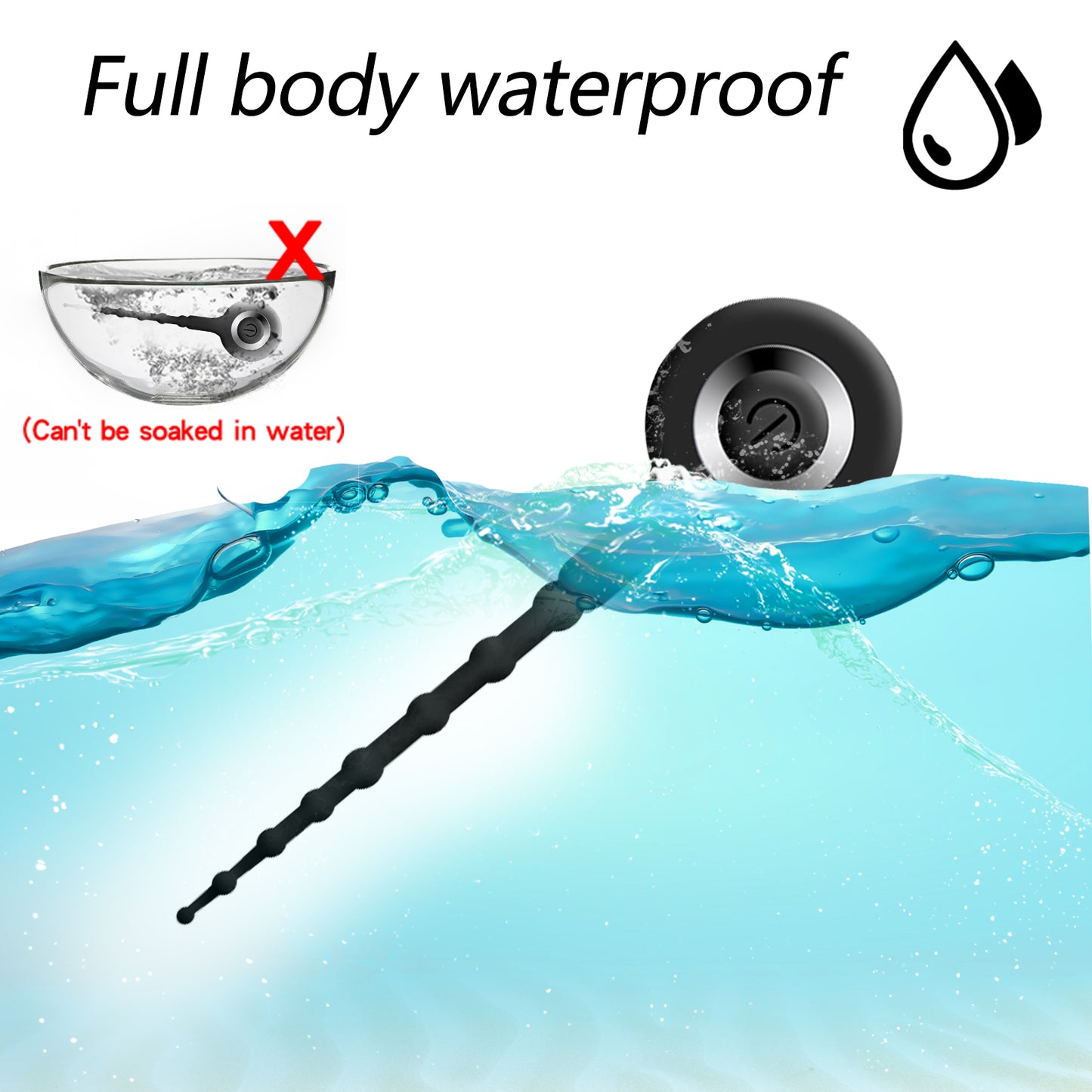 Vibrating urethral silicone catheter bead vibrator with 10 vibration modes for horse eye stimulation for male masturbation
