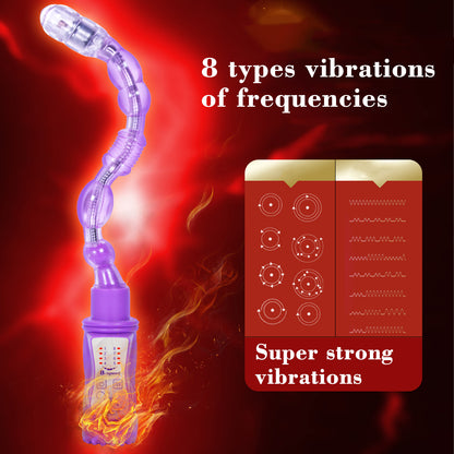 Adjustable free deformation swinging jelly vibrator anus butt plug bead massager sex toy masturbation