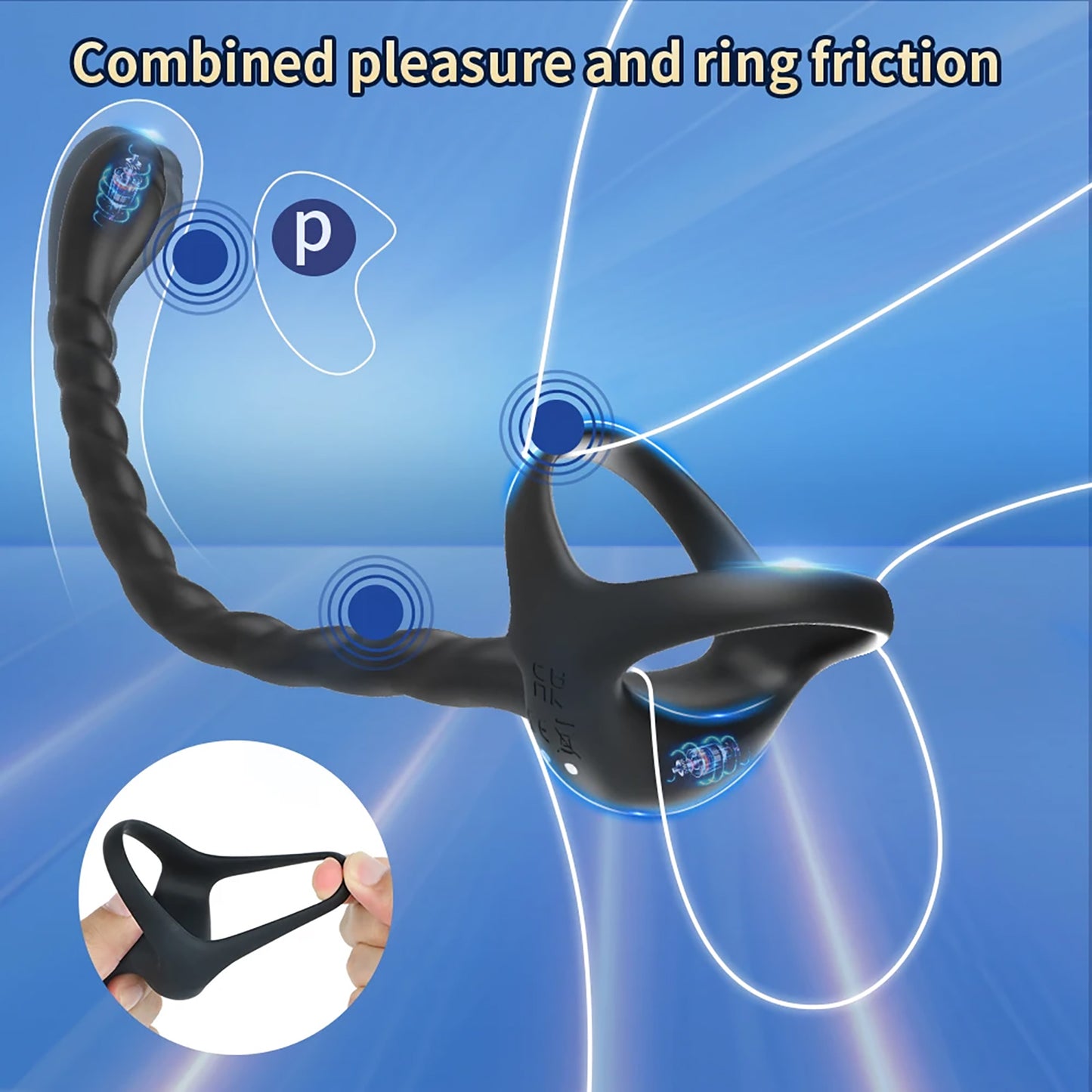 Fashion APP control, remote control type, anal plug vibrating ring sex toy, delayed vibration locking sperm ring penis ring