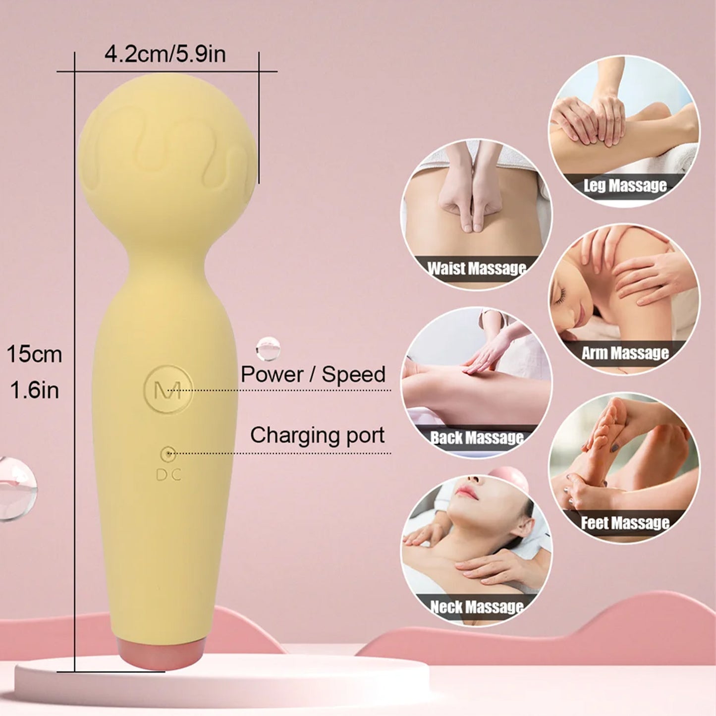 AV Magic Wand Massager Vibrator Ten-Speed Frequency Mini Microphone Shape Vibrator  Soft Silicone Sex Toys for Women 18+