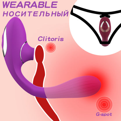 Double Head Vibrator Vagina Masturbation Female Sucking Clitoris Nipple Stimulator Massager Licking G-Spot Dildo Sex Toys 18+