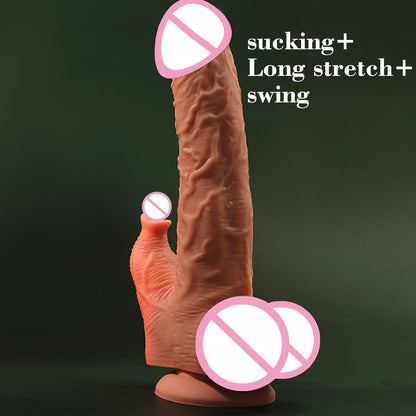 Realistic Thrust Dildo Licking Vibrator Dildo, Heated Telescopic Swinging Tongue Licking Mode, Suitable for Anal Clitoral G-Spot Stimulation, APP Remote Control Female Adult Sex Toy 18+