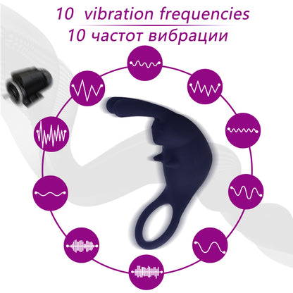Anneau de verrouillage du sperme, retarde l'éjaculation, vibrateur à 10 fréquences, pour Couple masculin, agrandissement du pénis, érection, jouets sexuels, produits pour adultes de 18 ans et plus