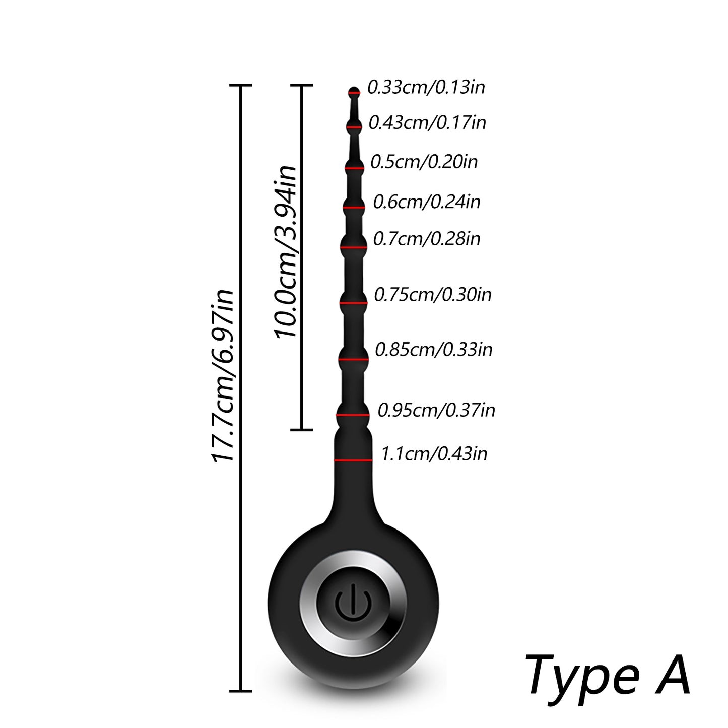 Vibrating urethral silicone catheter bead vibrator with 10 vibration modes for horse eye stimulation for male masturbation