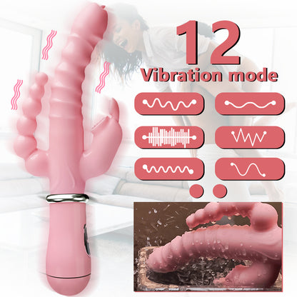Female Masturbation Vibrator Clitoris Massage Sexy Products 3 In 1 Vibrator Dildo for Women G Spot Adult Goods for Female Couple