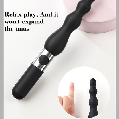 Vibrating Anal Beads Black Butt Plug Silicone Anal Vibrator Waterproof Sex Toys For Men and Women