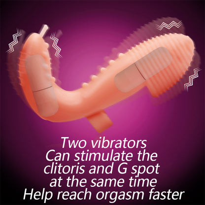 Vibrateur 2 en 1, point G, Stimulation clitoridienne, masseur, boucle de manchette, Masturbation féminine, jouets sexuels pour Couple femmes 18