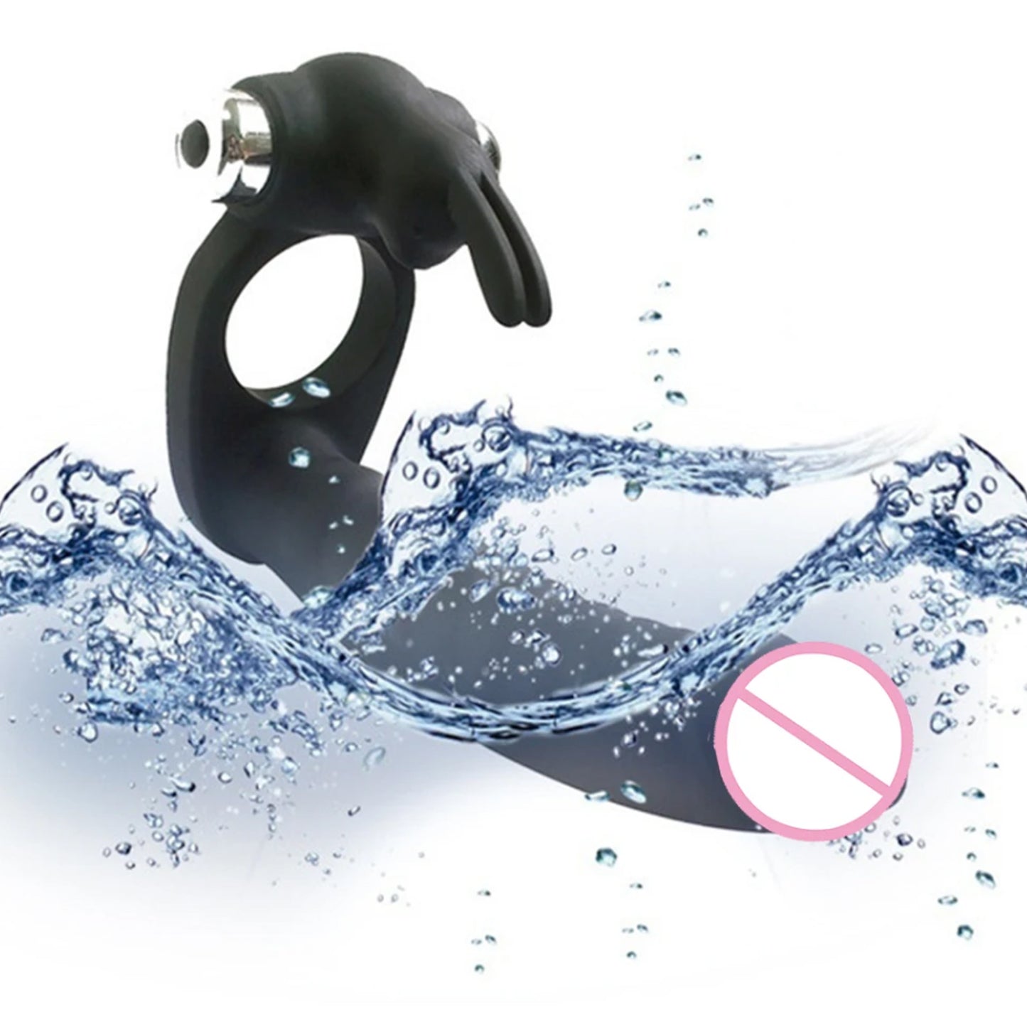 Vibrator Strap on Dildo Double Penetration Cock Rings Rabbit Vibrator Anal Plug Sex Toys Silicone Butt Plug Strapon Enhancer 7 Speed Adult Women Pleasure