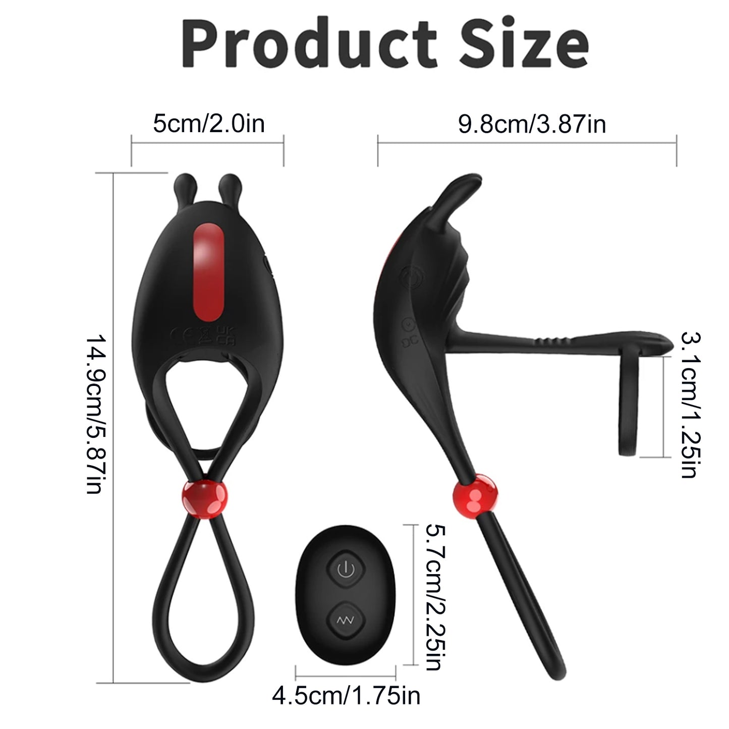 Vibrating Penis Ring Remote Control Adjustable Cock Ring Ejaculation Delay Clitoris Stimulation 18+ for Men