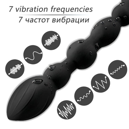Vibrator Anal Plug Male Beads Prostate Massage Butt Anal Sex Toys Goods for Couples Orgasm Masturbate 7 Vibration Frequencies 18