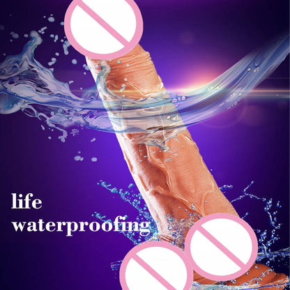 Realistic dildo thrust vibrator with multiple modes of vibration, telescoping, swinging, G-spot dildo adult sex toy for women, with strong suction cup 18+
