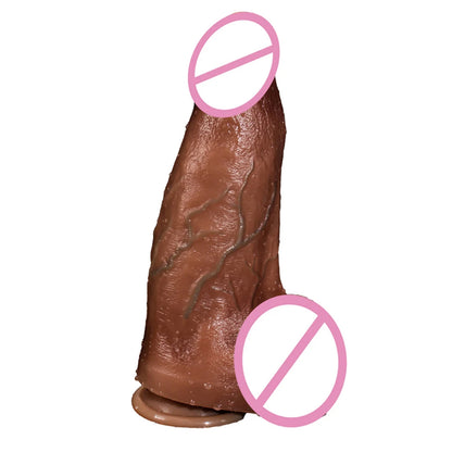 Giant fake dildo sex toys soft fleshy, realistic green tendon pattern artificial penis is suitable for homosexual 18+