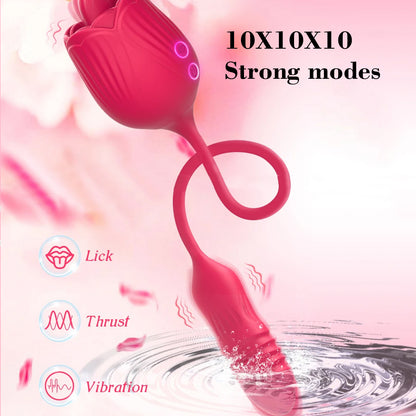 Rose Sex Toy for Womens Sex - Upgrade Rose Sex Stimulator for Women Vibrator Dildo Adult Sex Toys for Couples G Spot Vibrators Clitoral Nipple