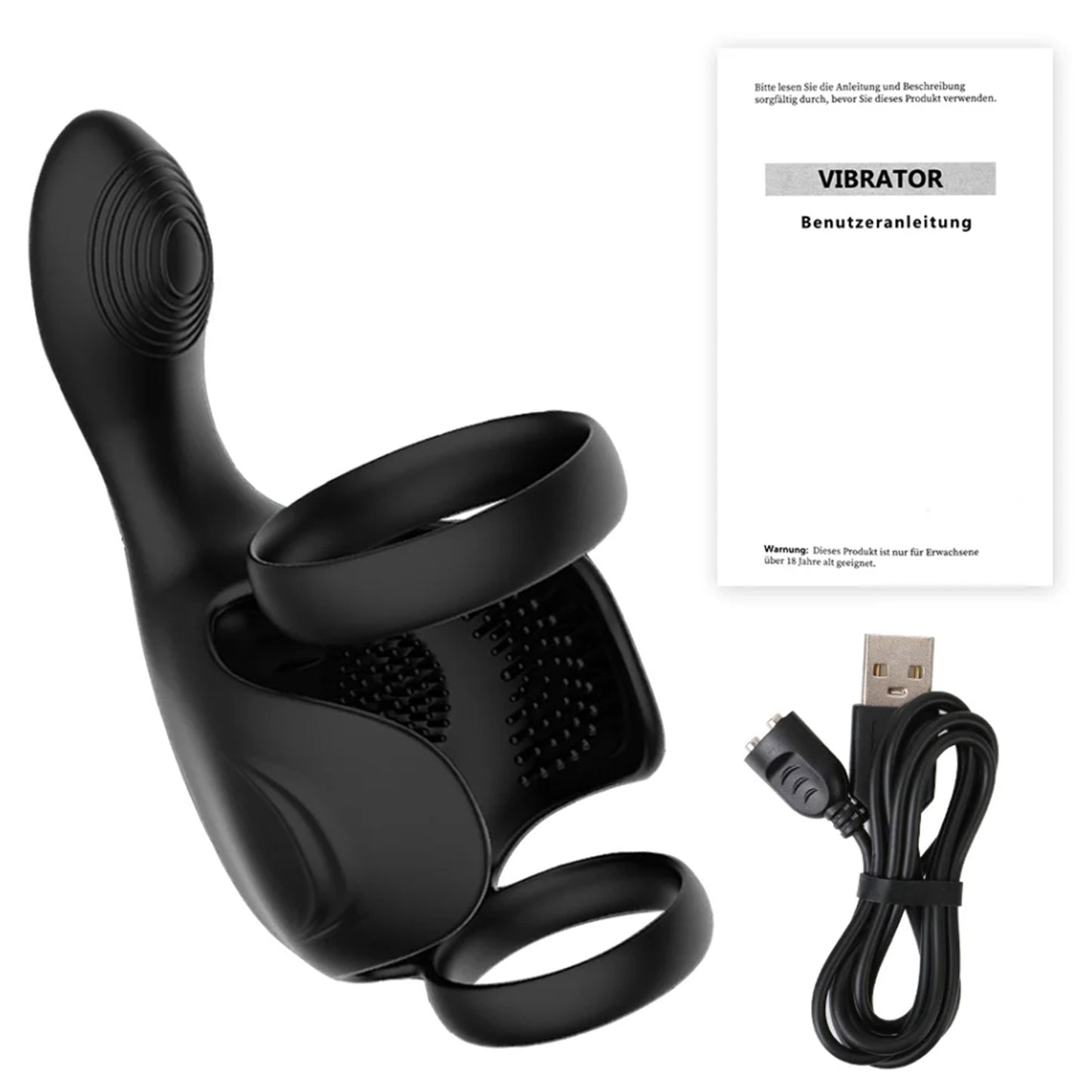 Lock Ring Penis Ring Vibrator Double Ring Lock Vibrating Male penis sperm locking ring scrotum Sex Machine Adult Sex Toy
