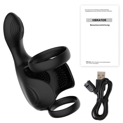 Lock Ring Penis Ring Vibrator Double Ring Lock Vibrating Male penis sperm locking ring scrotum Sex Machine Adult Sex Toy