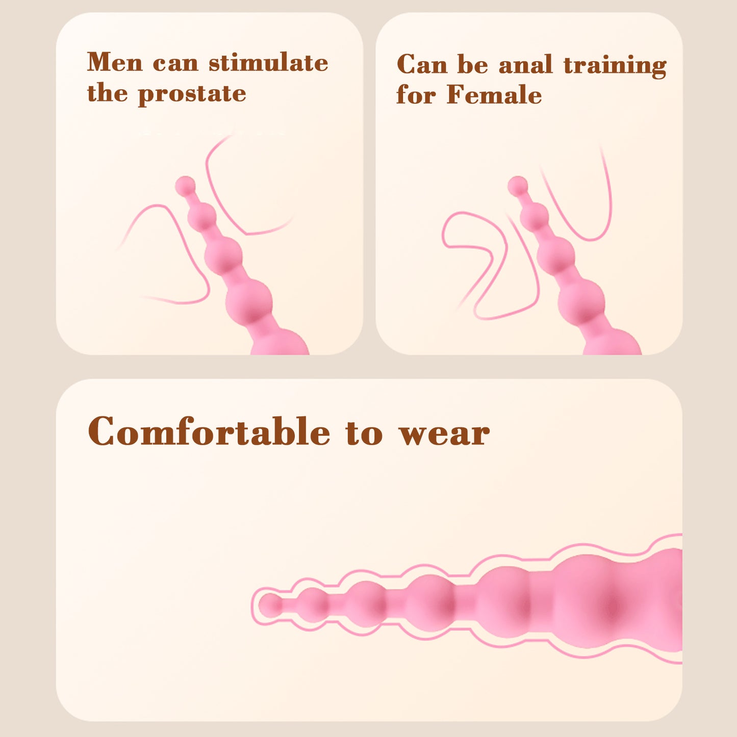 Vibrating Anal Probe -- Flexible Silicone Anal Sex Toy Bulet Vibrator for Adult