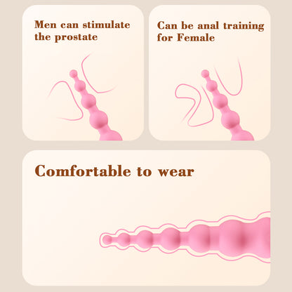 Vibrating Anal Probe -- Flexible Silicone Anal Sex Toy Bulet Vibrator for Adult