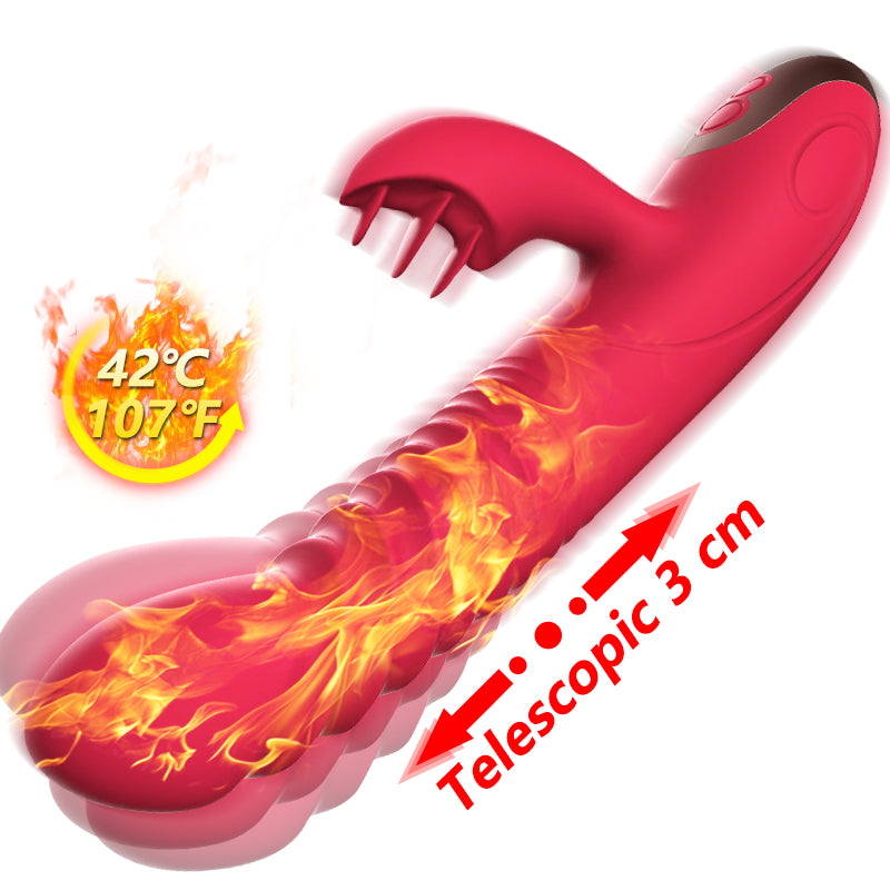 Tongue Licking Vibrator Dildo Retractable Vibrator, Rechargeable Smart Heated Adult Sex Toy for Women and Games